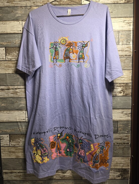 Alstyle Dresses & Skirts - Alstyle Lavender Short Sleeve Tee with Multicolor Kokopelli Graphics